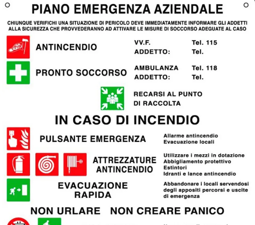  piano emergenza